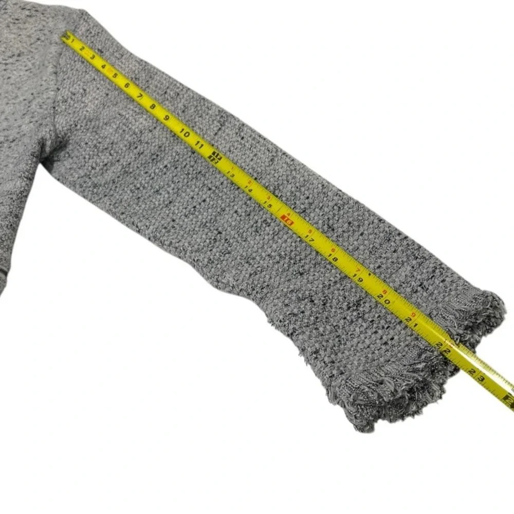 Nic&Zoe Grey tweed jacket with ruffle‎ trim and pockets